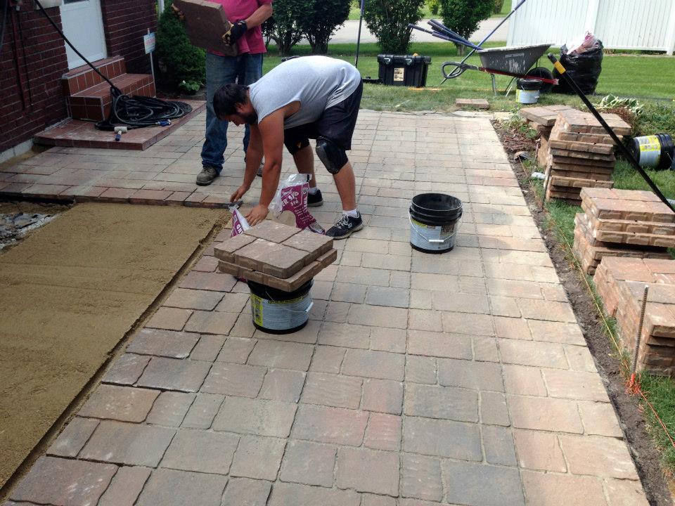 Scott Placing Tile Down